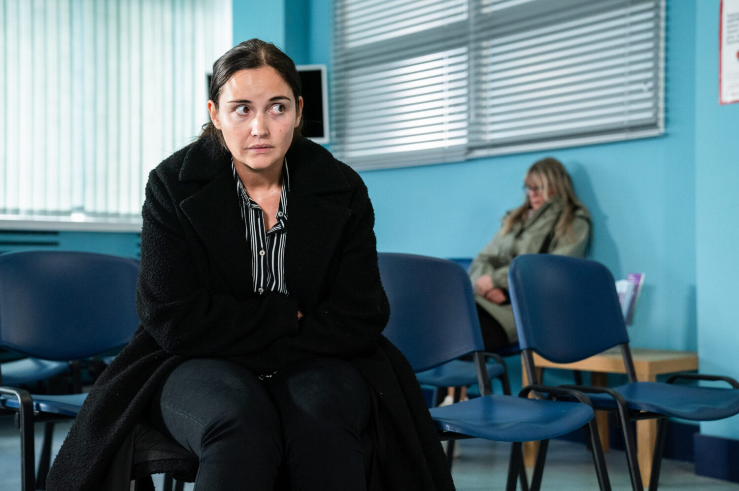 EastEnders Lauren looking worried in hospital