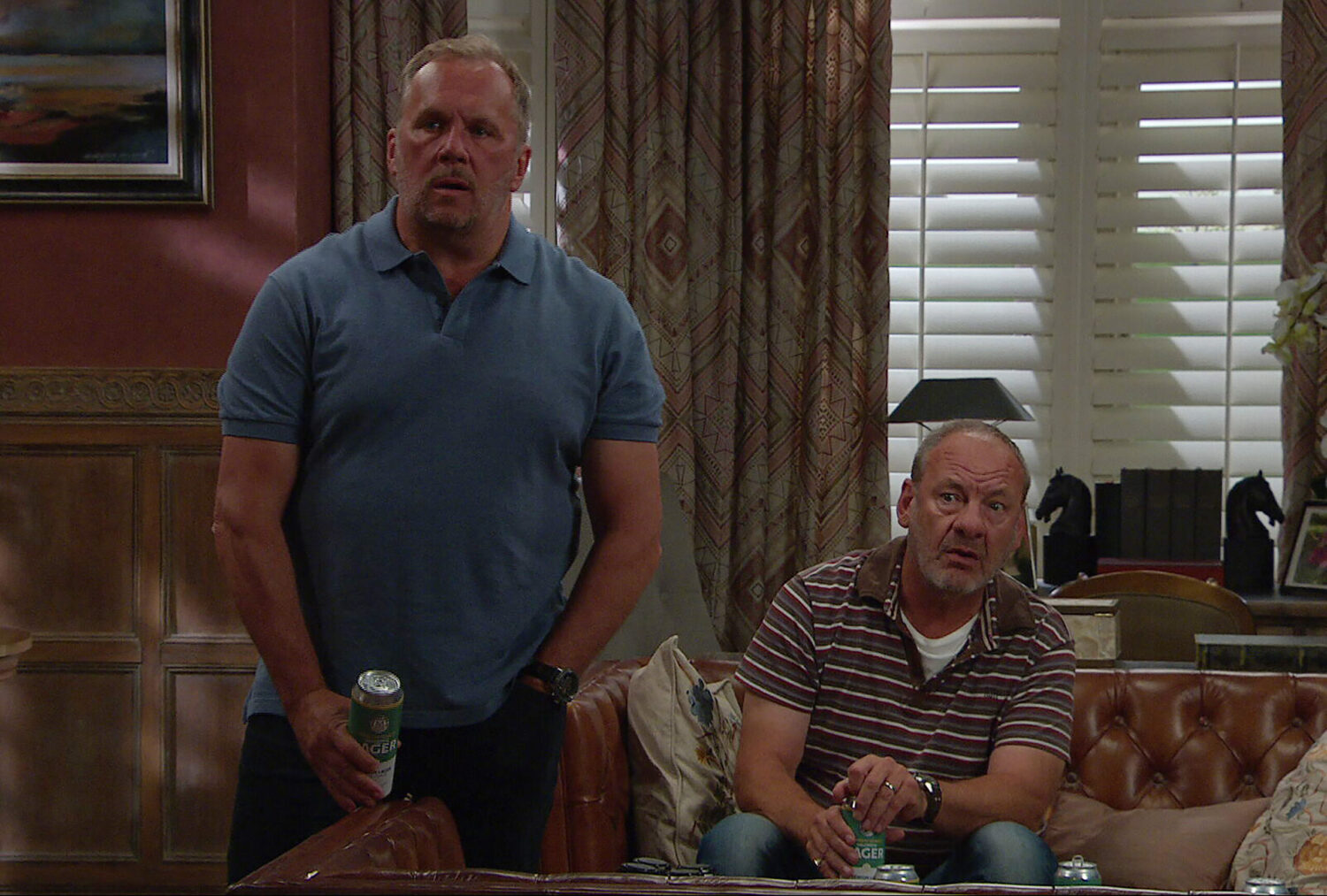 Will and Jimmy look shocked at Home Farm