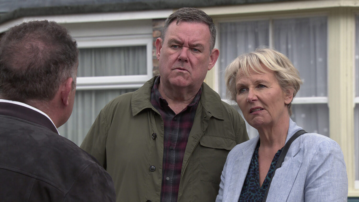 Eileen and George look serious on Coronation Street