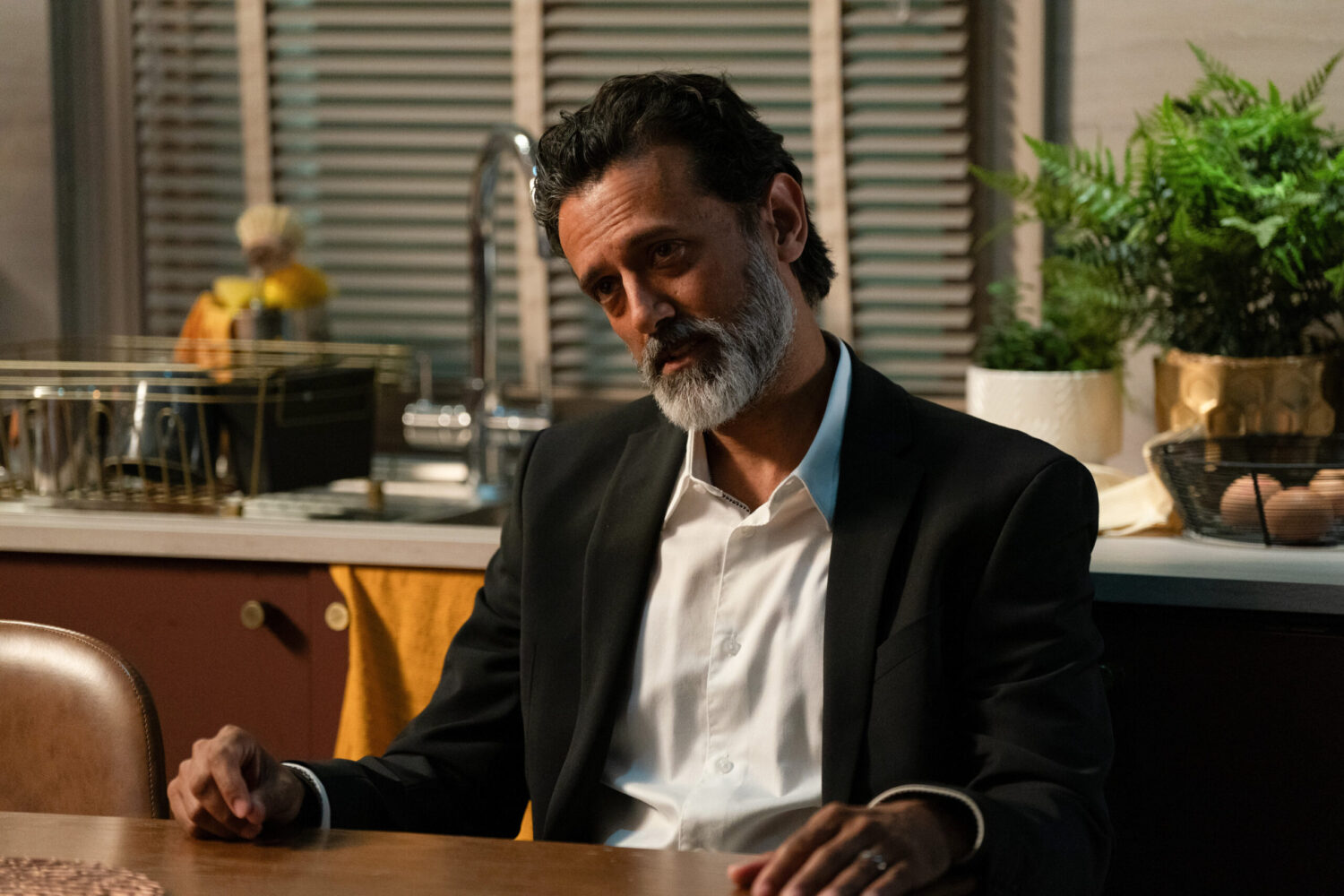 Nish looks evil in EastEnders