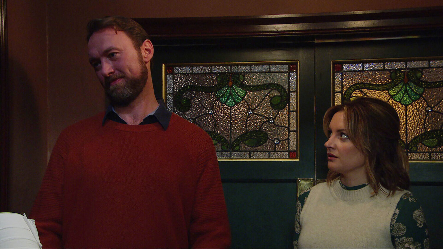 Liam and Ella by the pub toilets