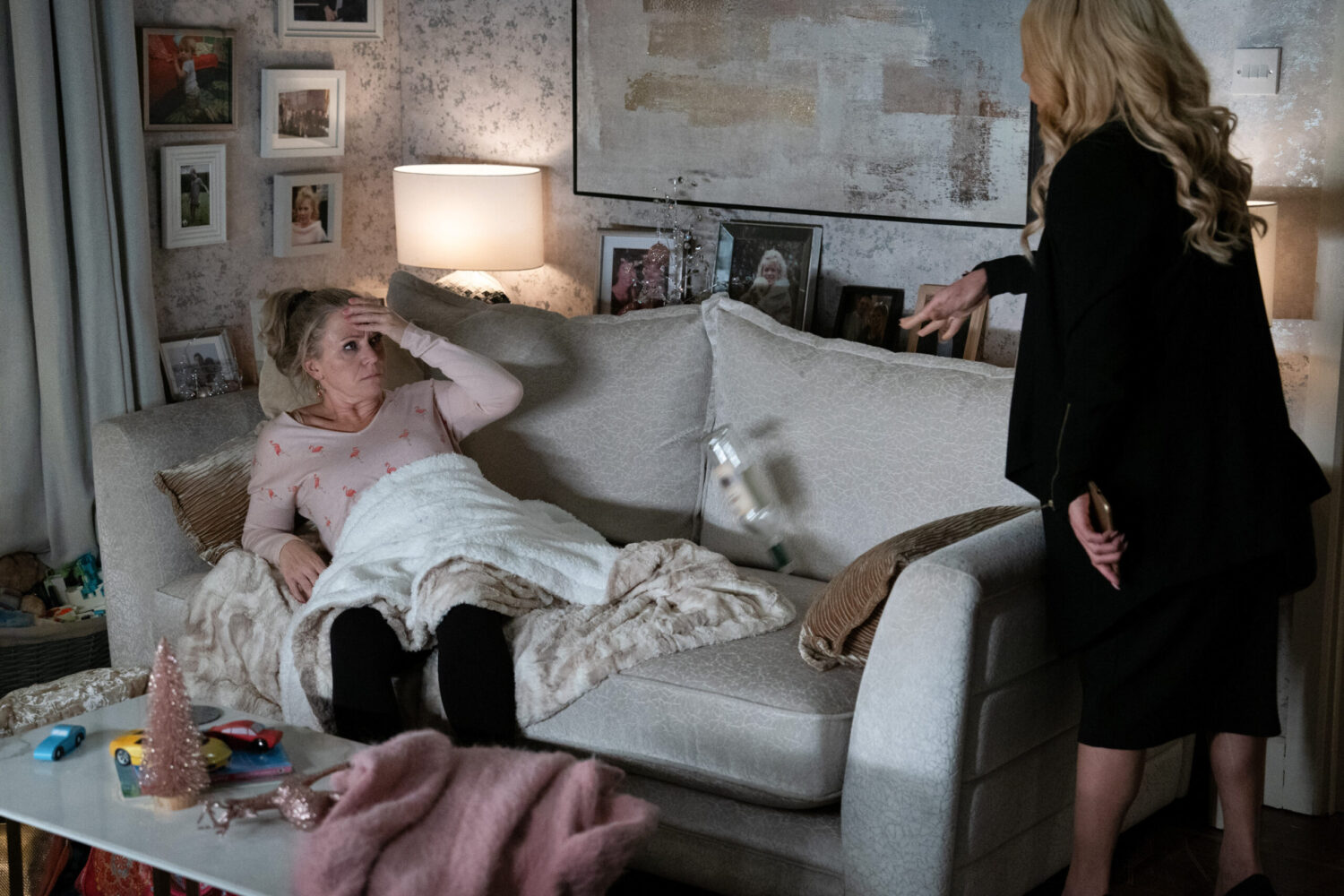 Sharon talking to drunk Linda on EastEnders