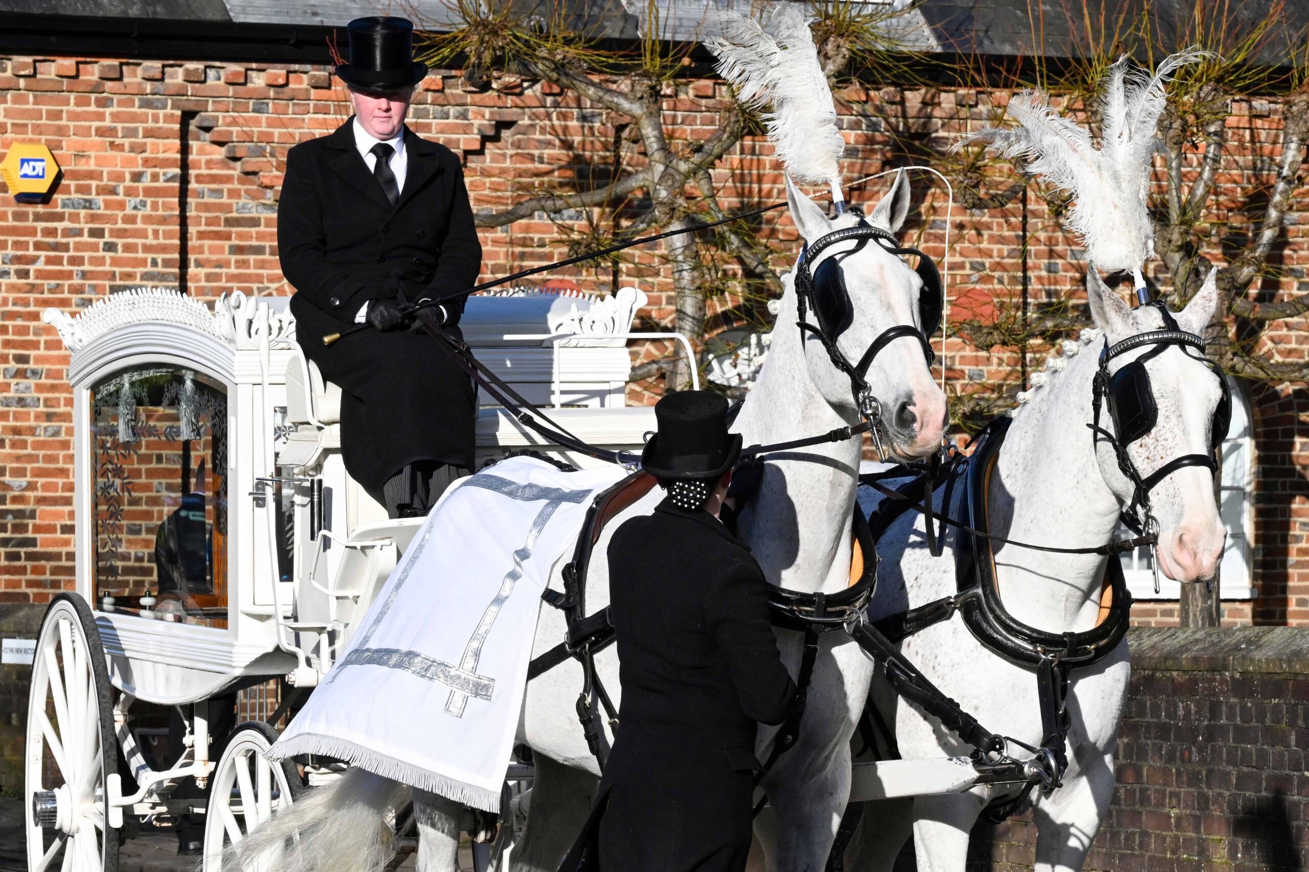 Liam Payne's coffin in carriage at funeral