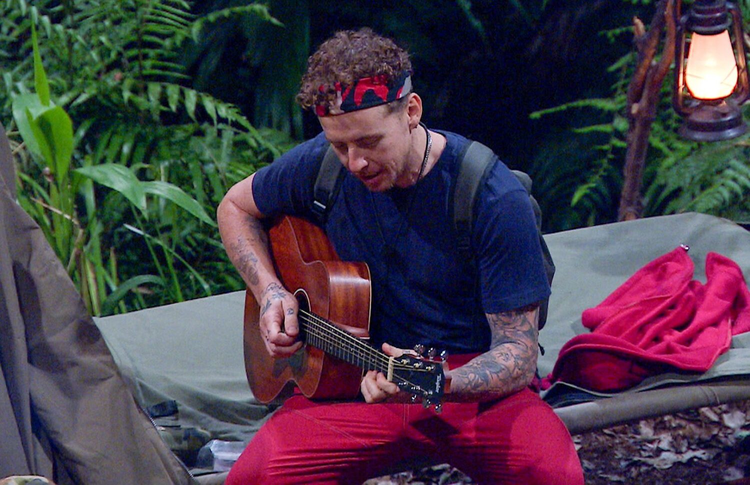 Danny Jones plays his guitar and sings (Credit: ITV/Shutterstock)