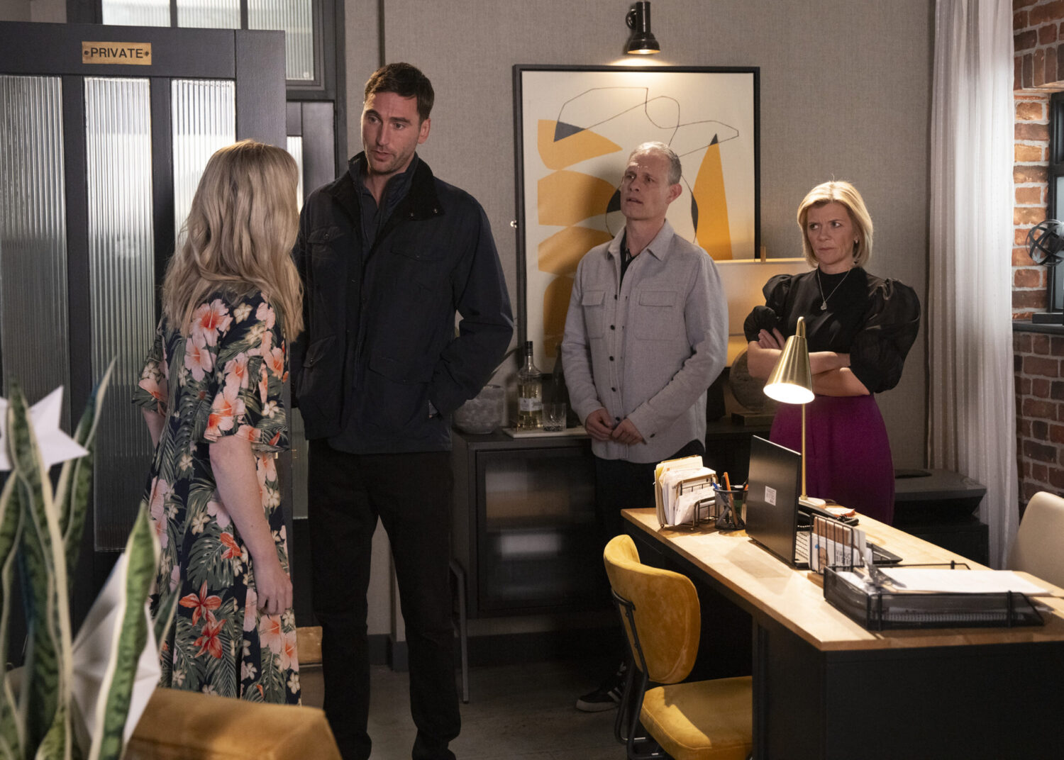 Kit and Toyah on Coronation Street with Leanne and Nick
