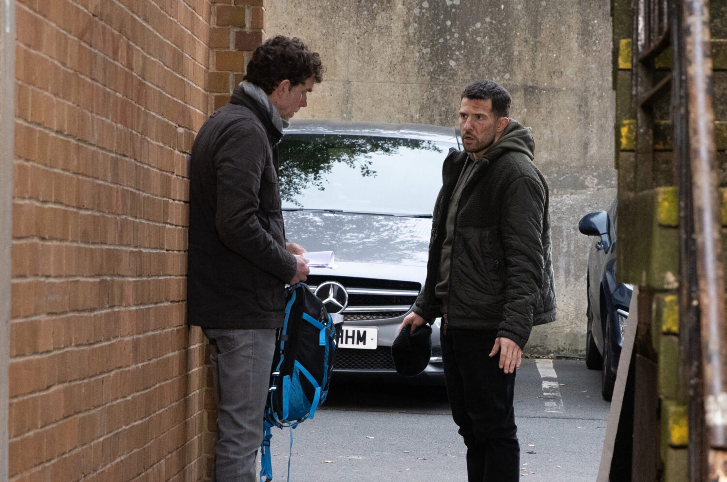 Emmerdale: Marlon and Ross searching outside
