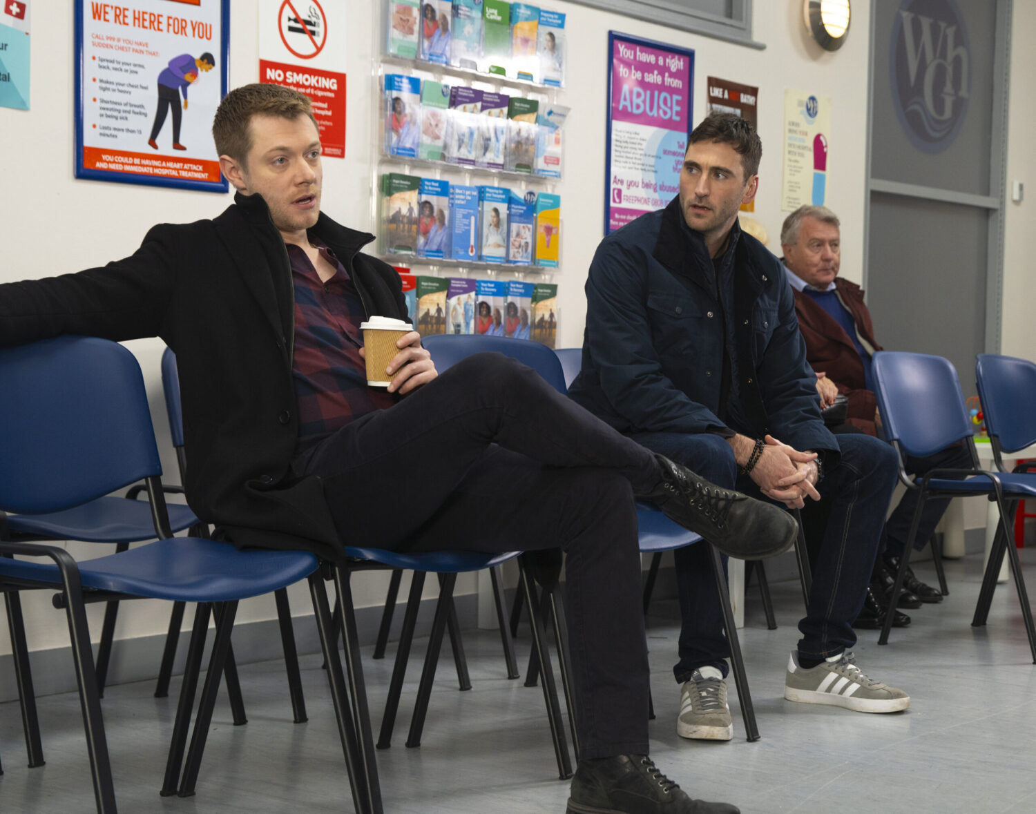 Daniel and Kit in the hospital waiting room