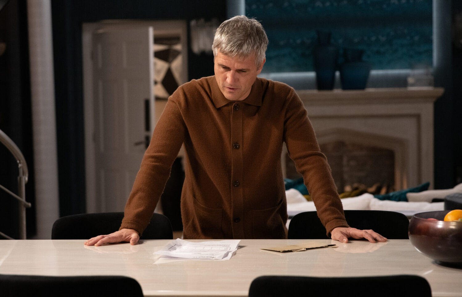 Caleb staring at DNA results