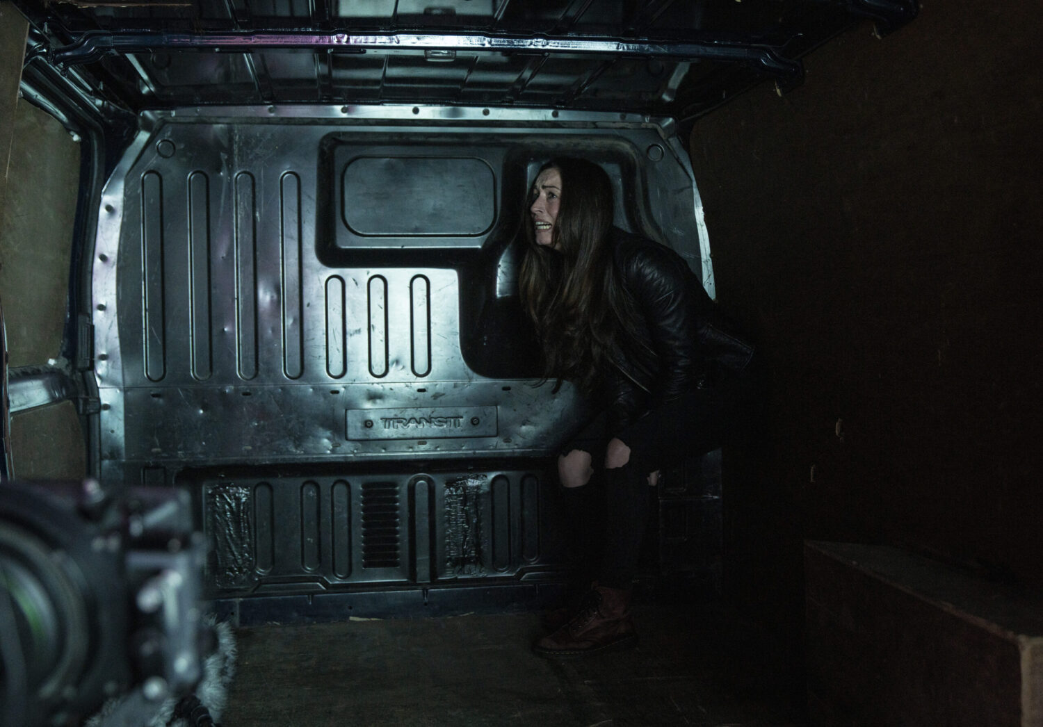 Shona in the back of a dark van on Coronation Street