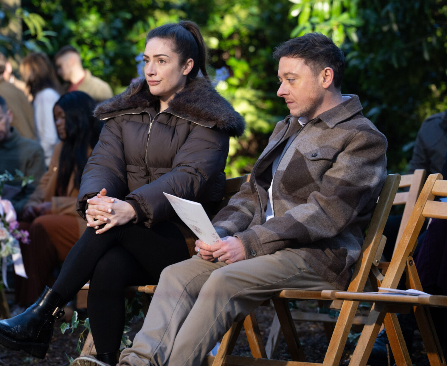 Victoria and Matty at Amy's funeral