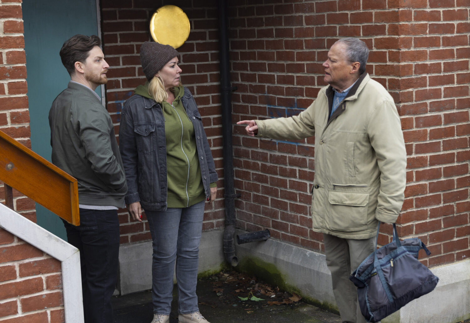 Coronation Street's Roy talking to Cassie and drug dealer