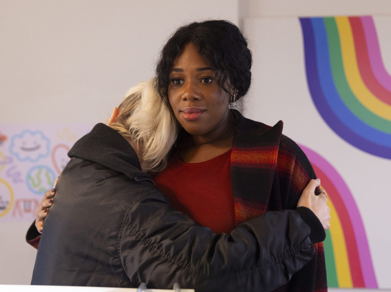 Coronation Street's Lauren hugging Dee-Dee