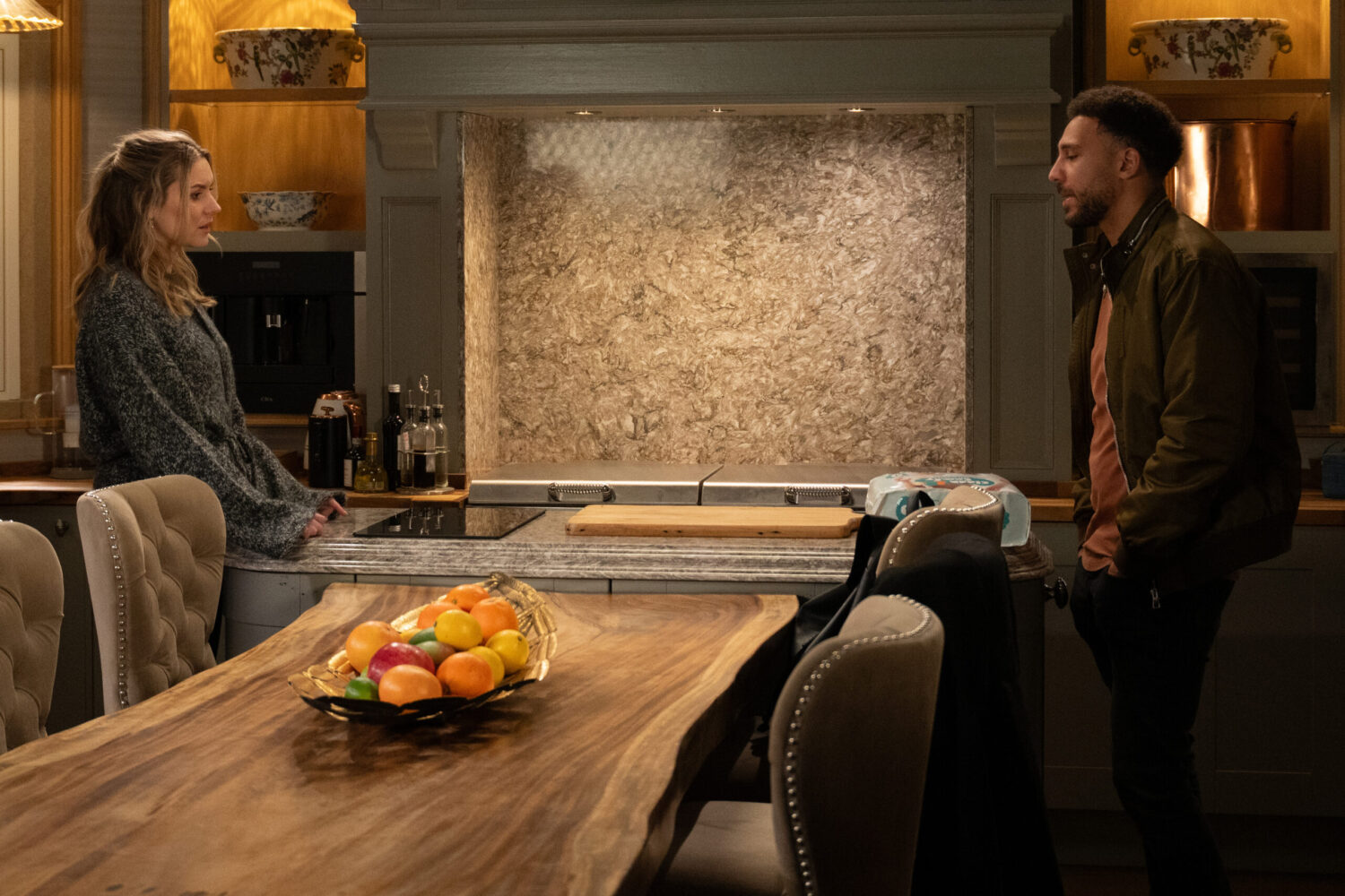 Dawn and Billy talking at Home Farm