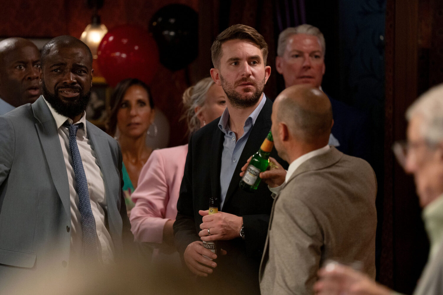 Callum and Junior look shocked