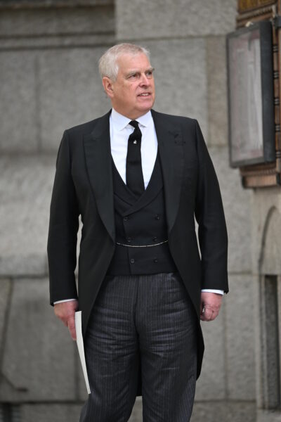 Prince Andrew at Duchess of Kent's funeral