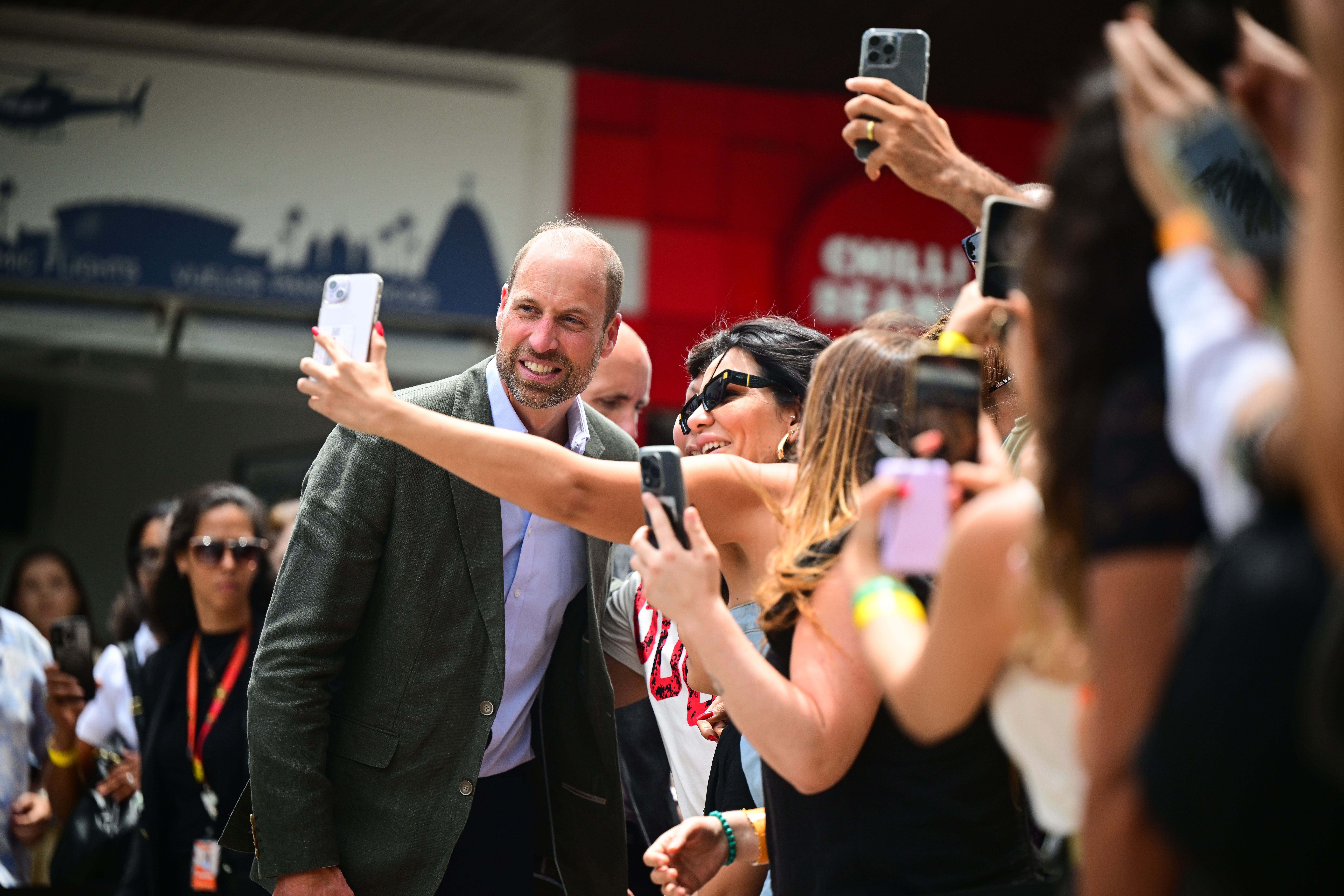 Prince William taking selfie in Brazil