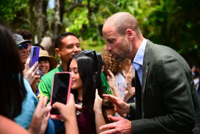 Prince William talking to locals in Brazil