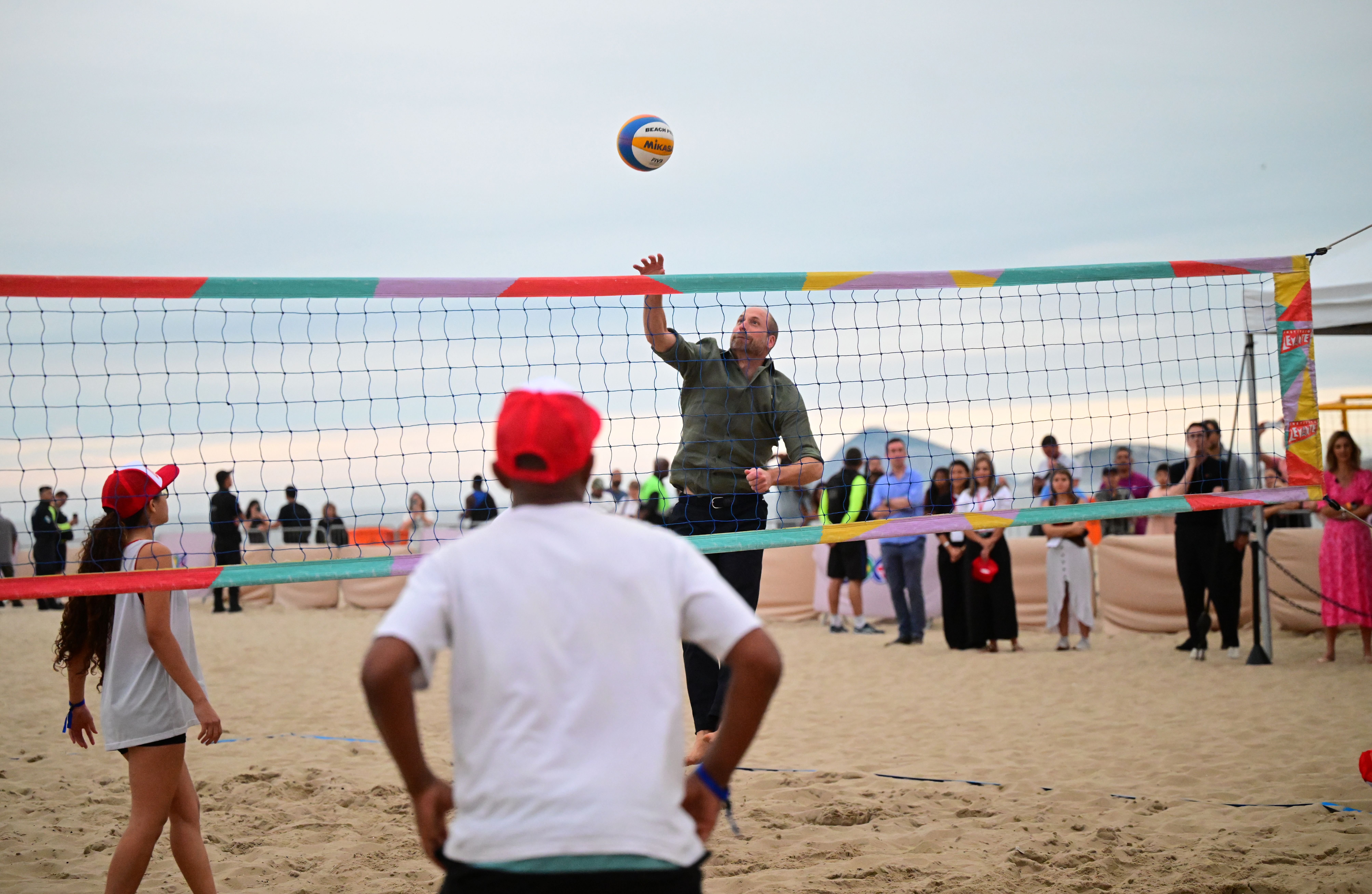 Prince William playing volleyball in Brazil